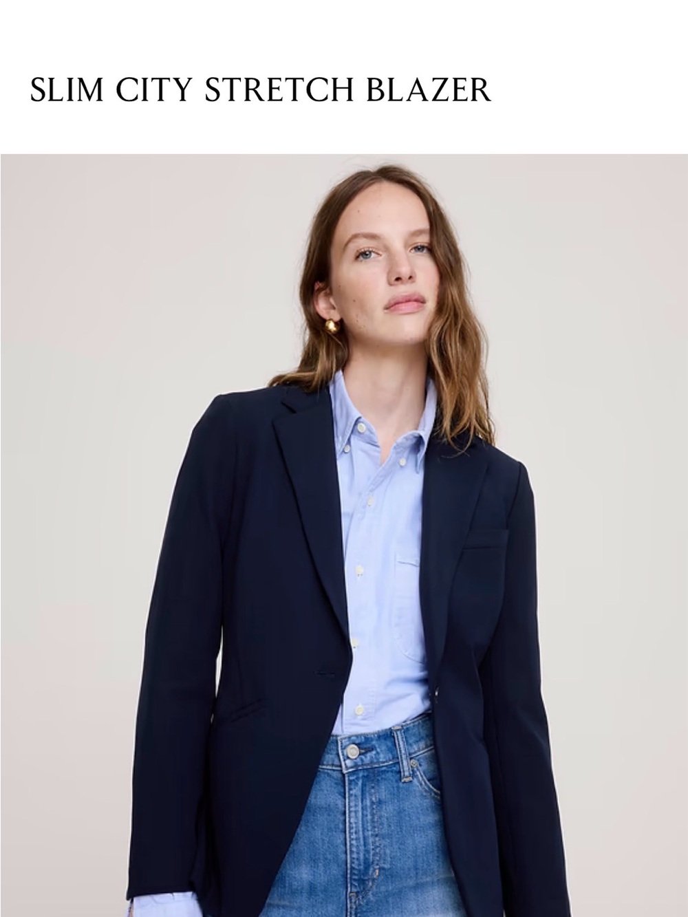Banana Republic Navy Slim Stretch Blazer